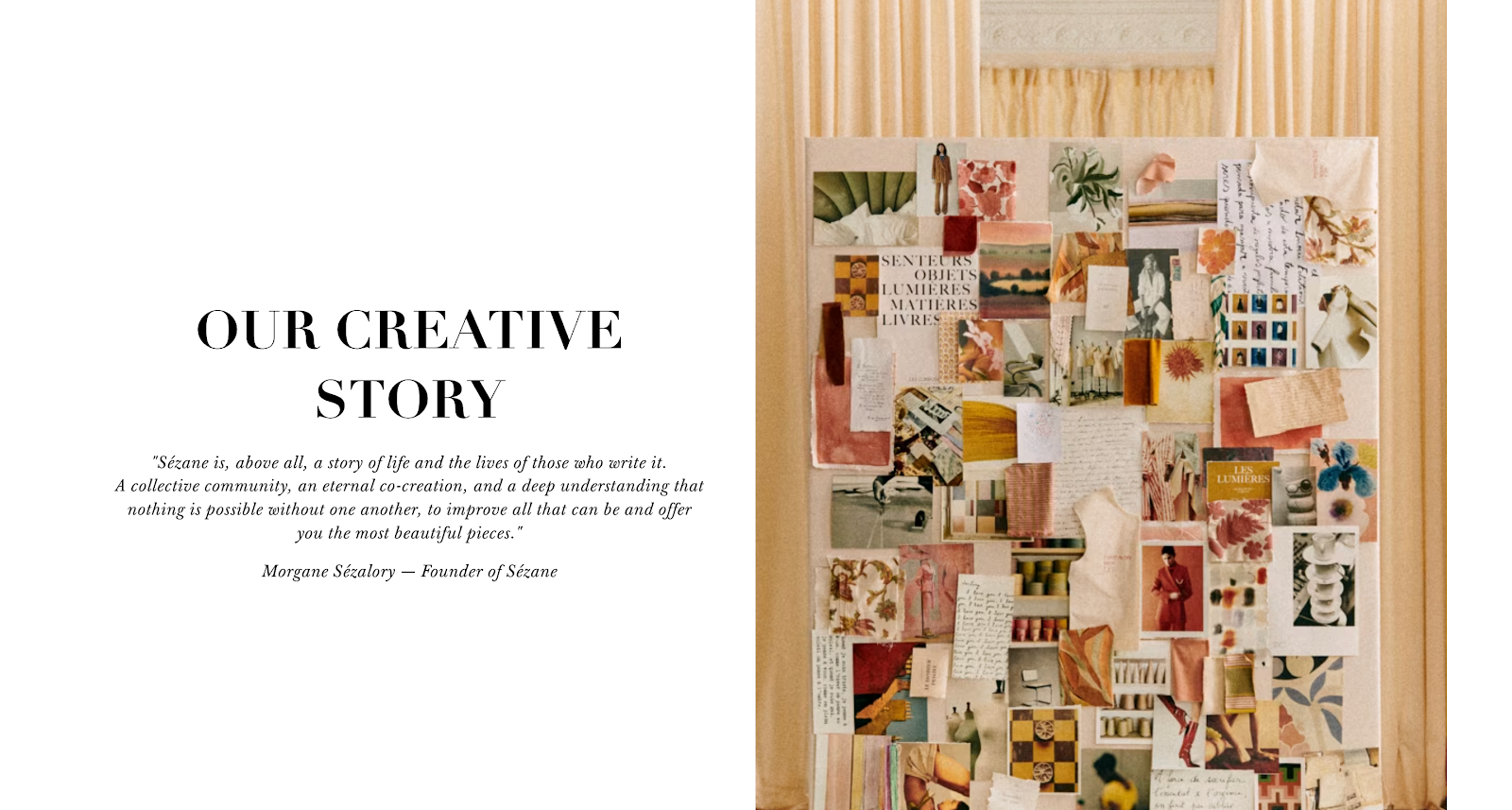 Sezane home page. 