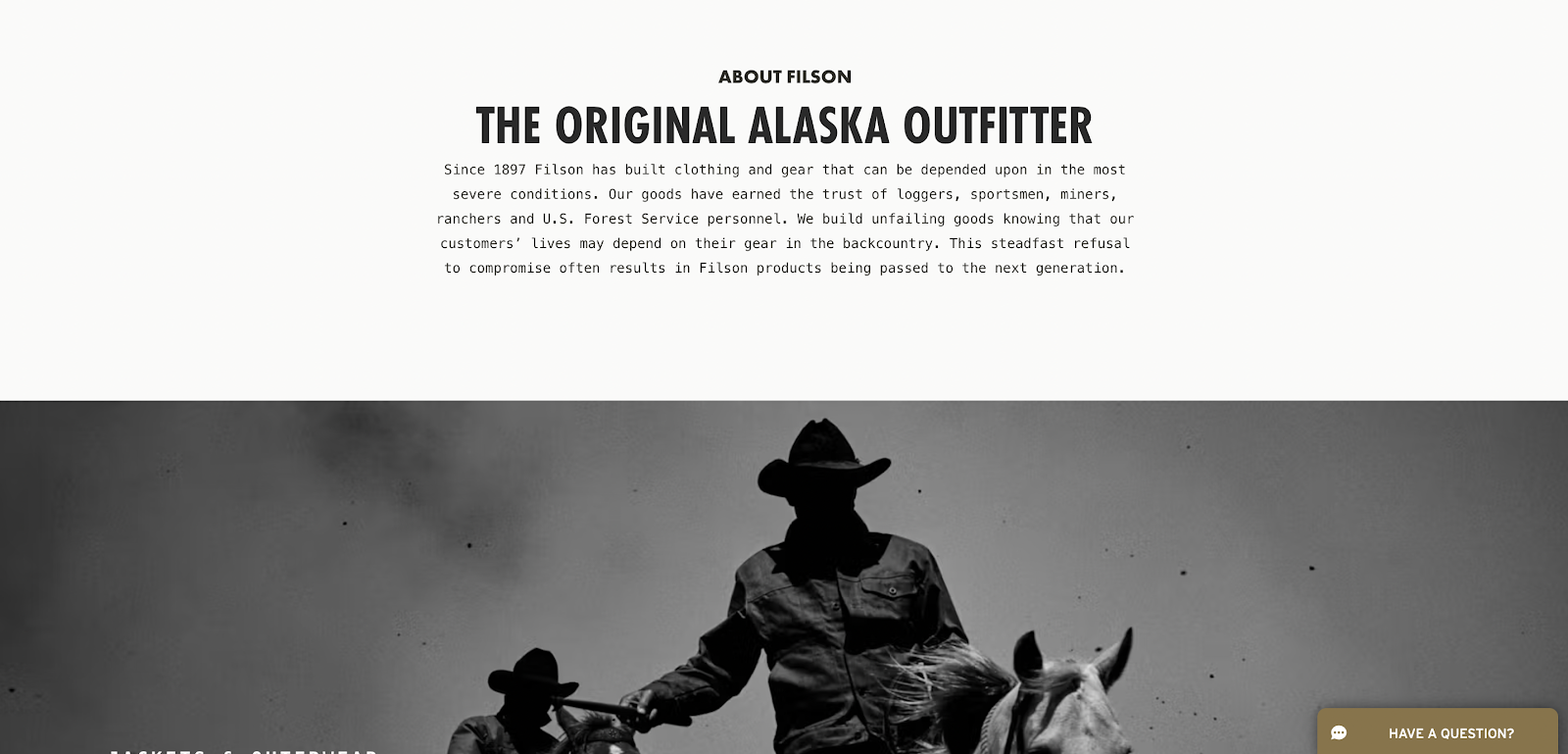 Brand identity examples: Filson. 