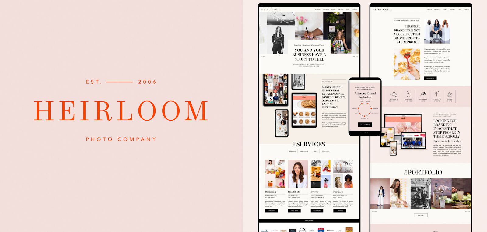 Herloom Photo Company website on Showit. 