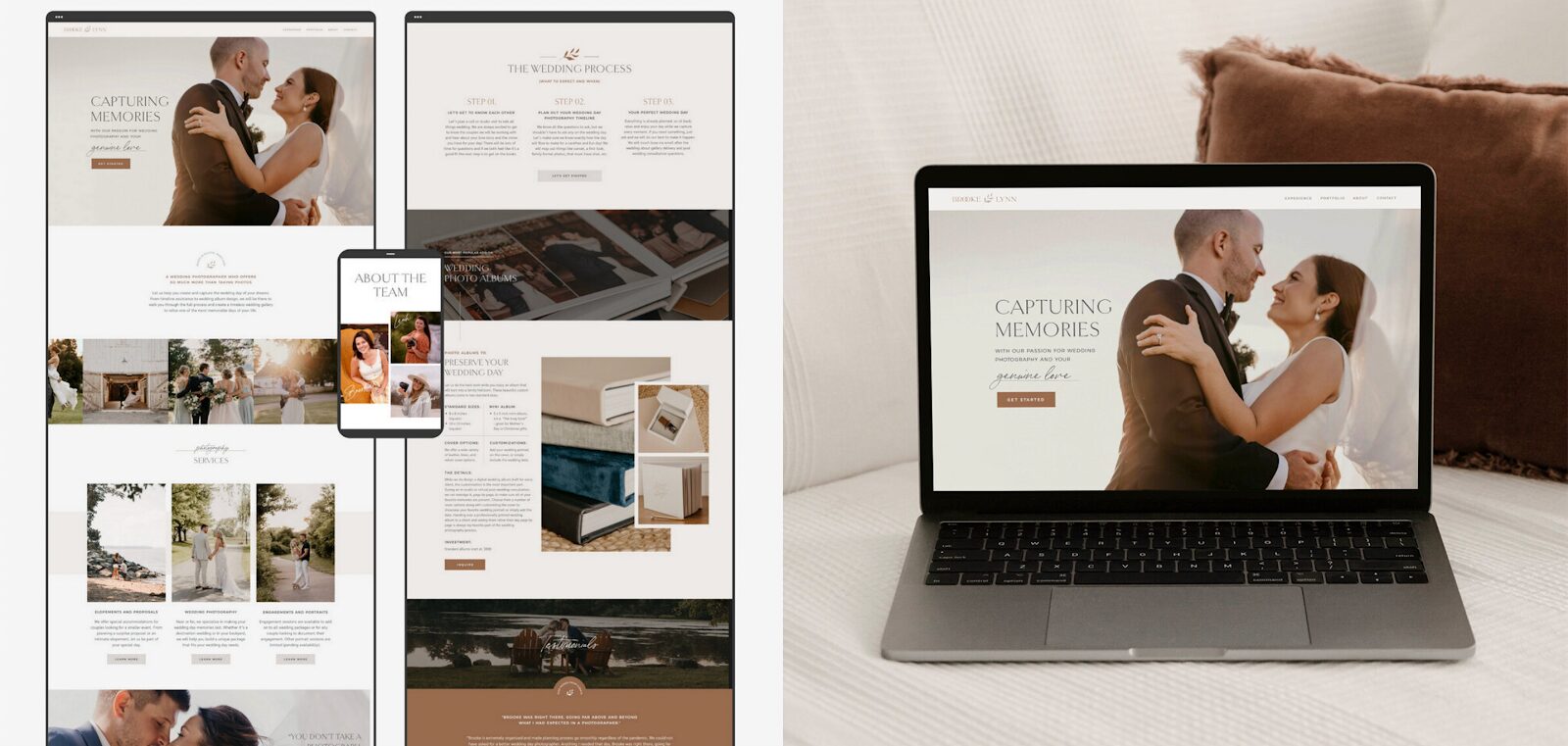 Website design for photographers on Showit example. 