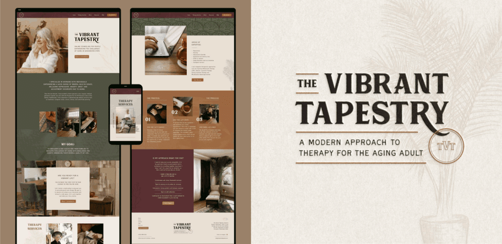 Branding for therapists example, The Vibrant Tapestry. 