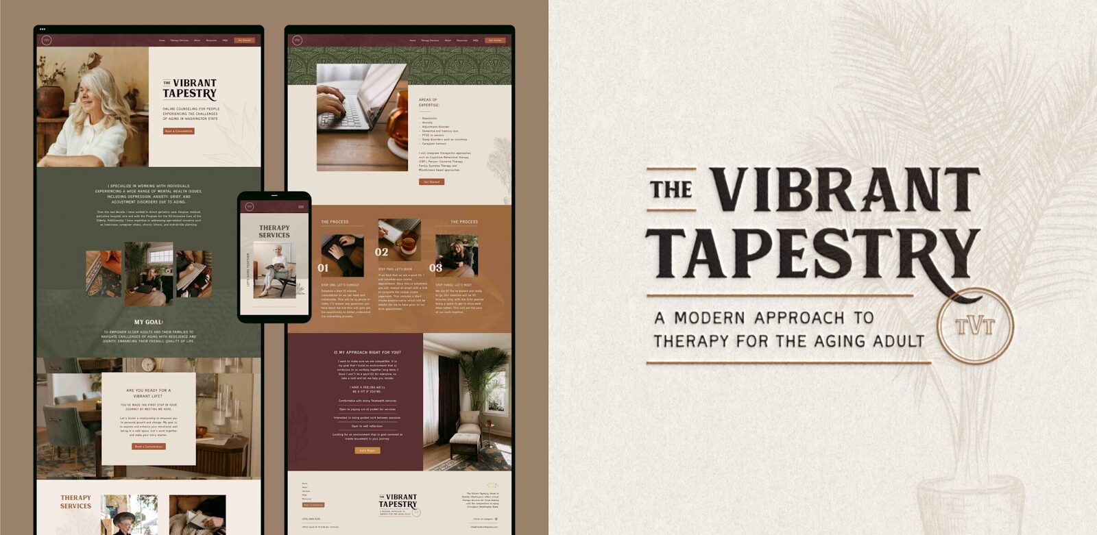 Example of therapist website design.