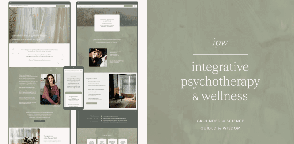 Example of a website built on Showit, the best website builder for therapists.