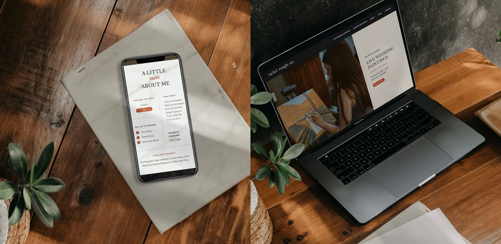 Artist branding example: Rachel Vaught Art.