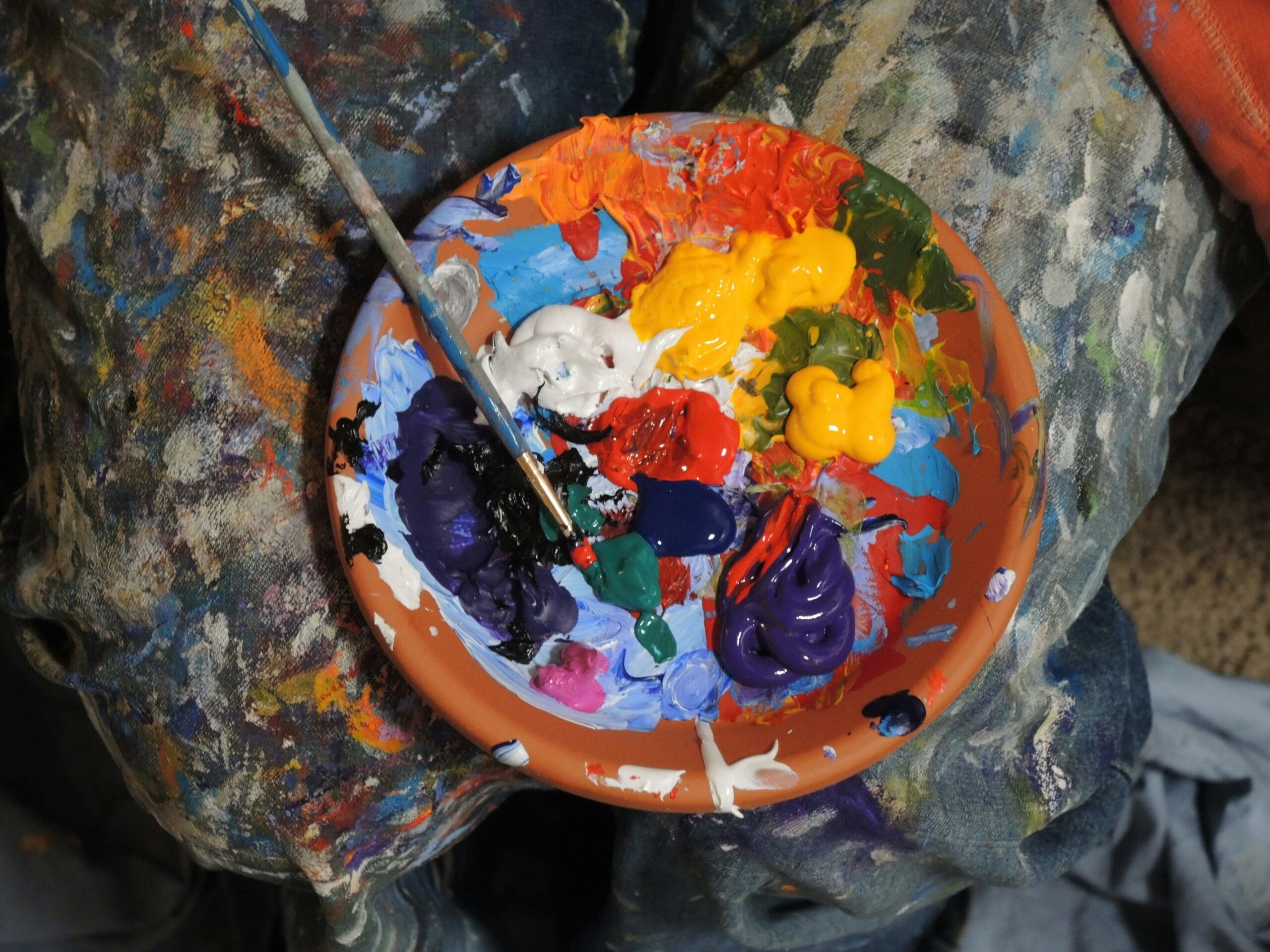 Different colors of paint.