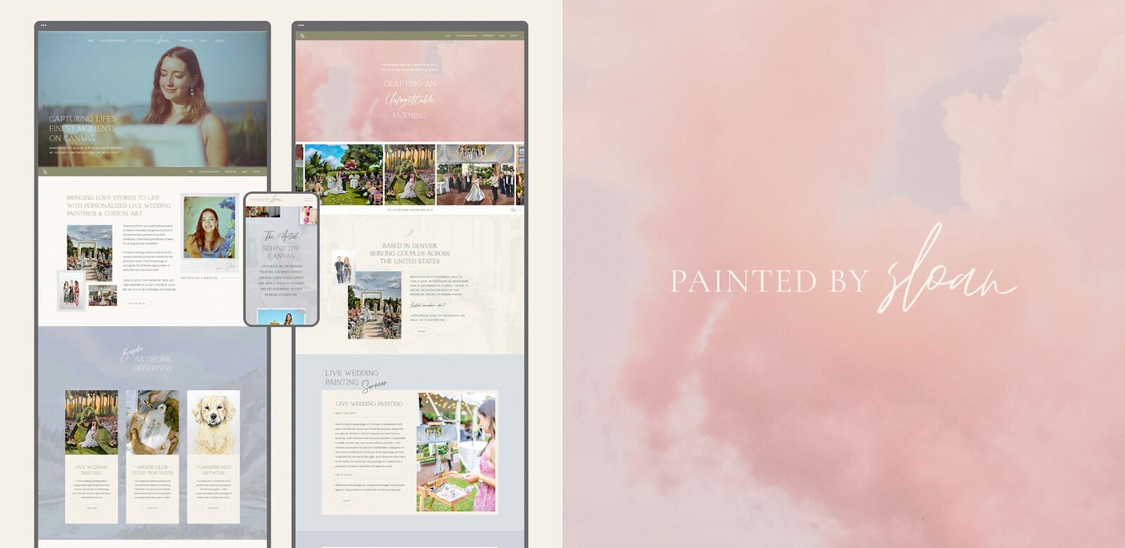 Artist website example: Painted by Sloan. 