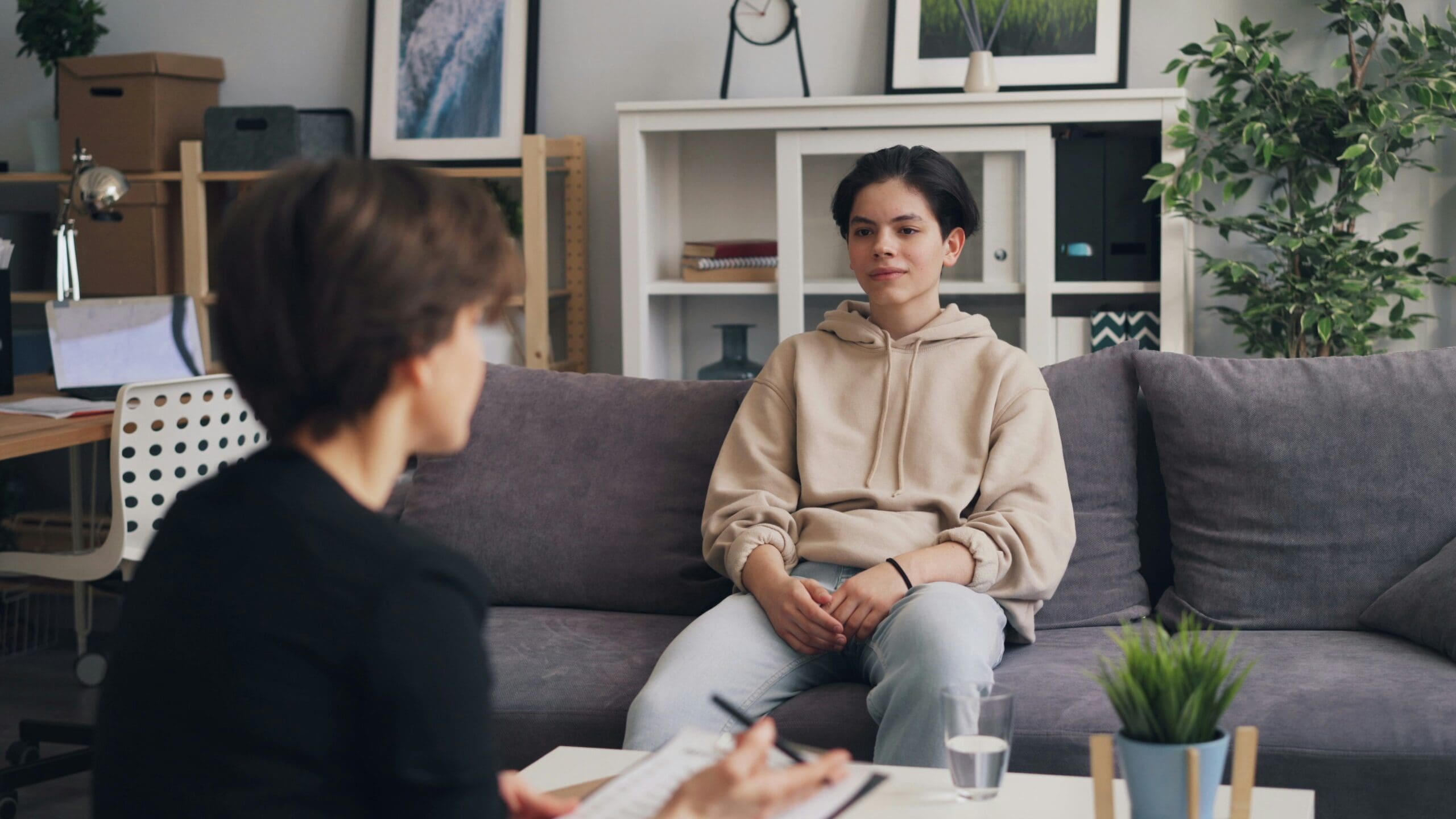 therapist with a client.