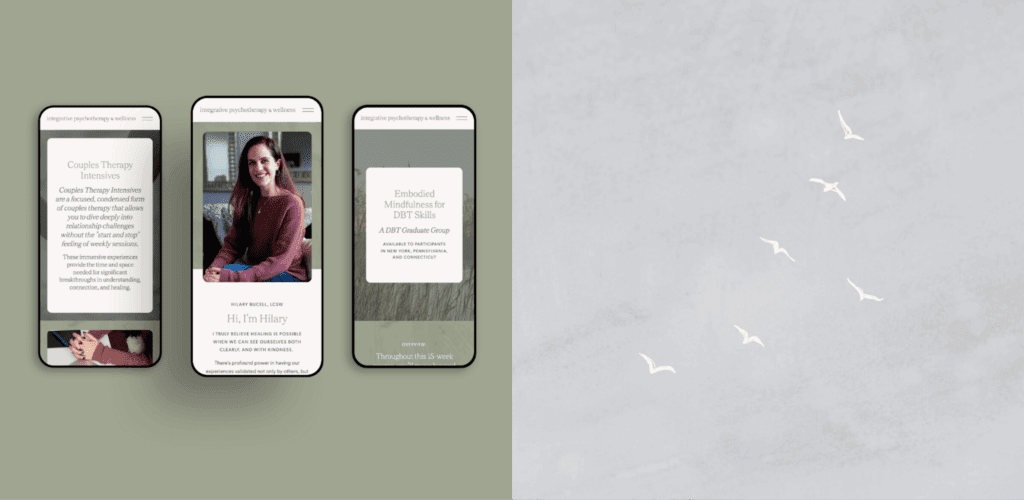 Example of branding for a private practice website.