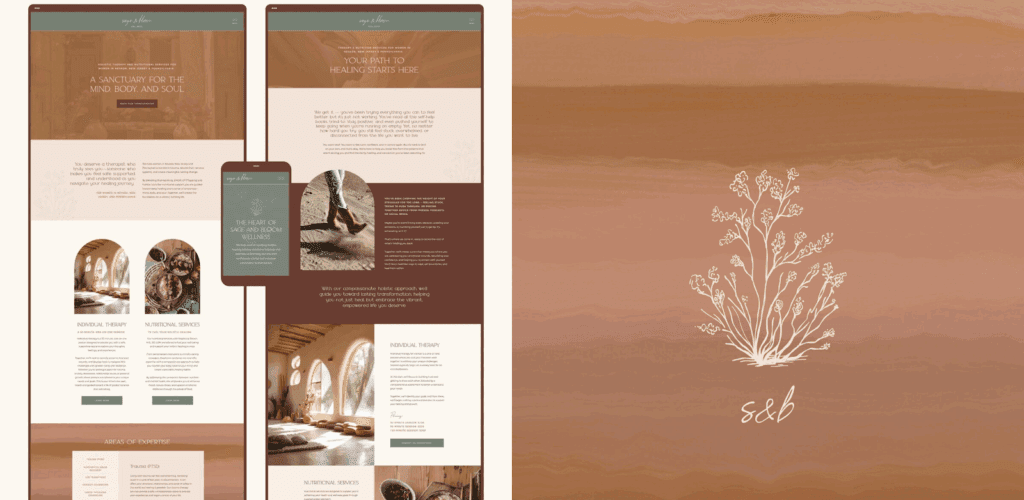 Sage & Bloom Wellness earthy and holistic website design.