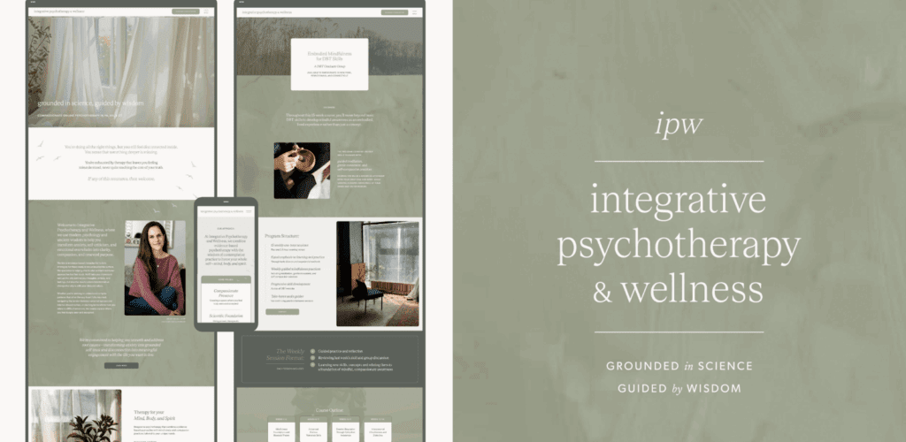 Integrative Psychotherapy & Wellness website design.