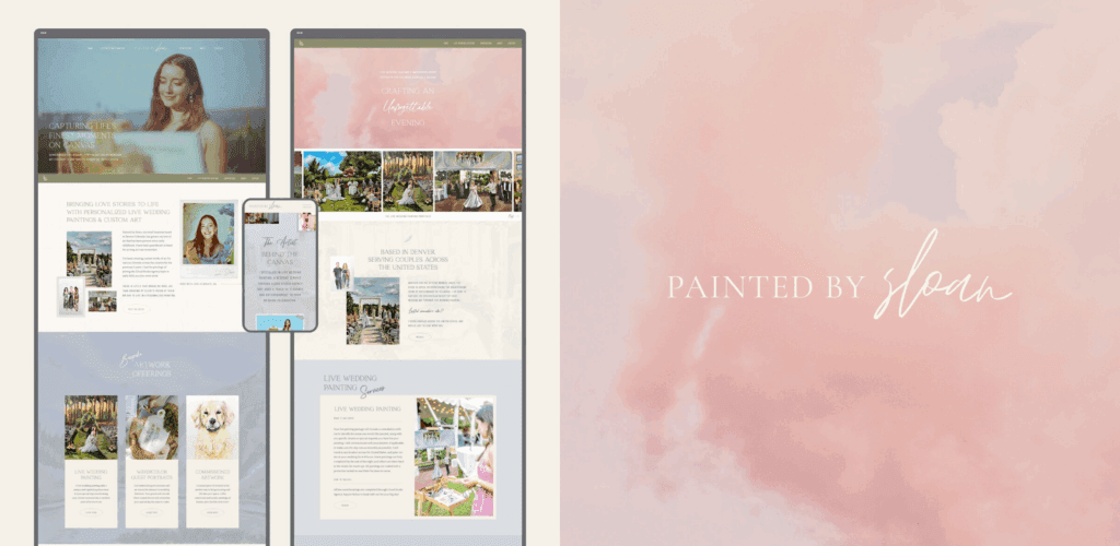 Painted by Sloan, live wedding painter website. 