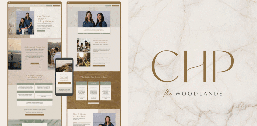 Concierge Health Partners as an example of health and wellness website design.