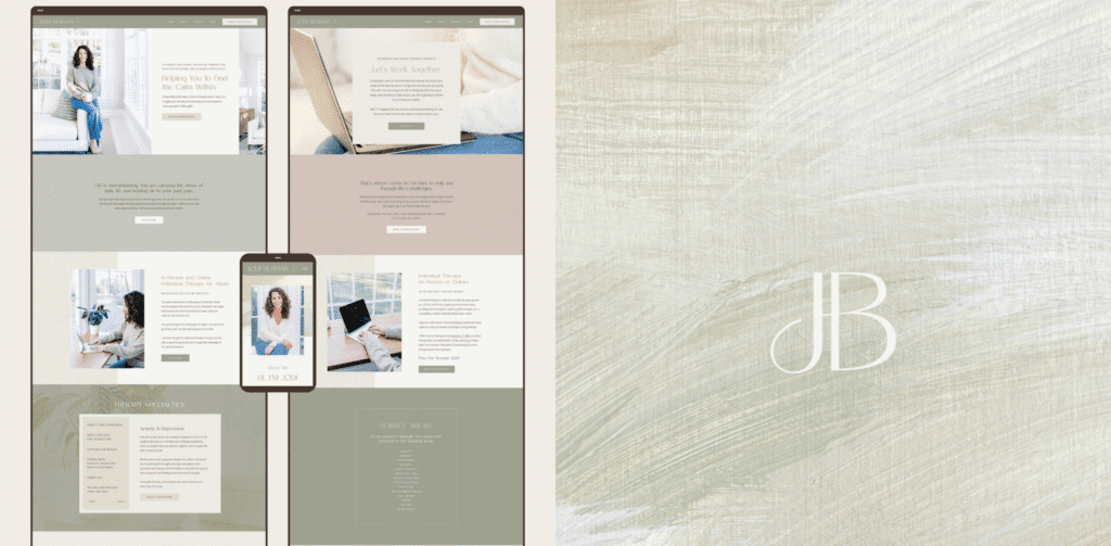 Website design for a therapist. 