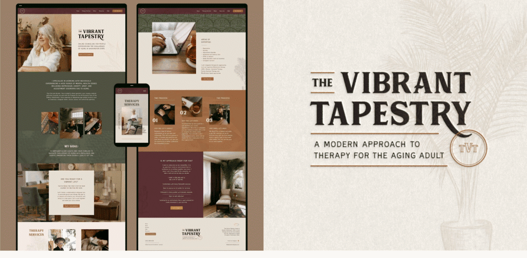 Health and wellness website design example, The Vibrant Tapestry. 