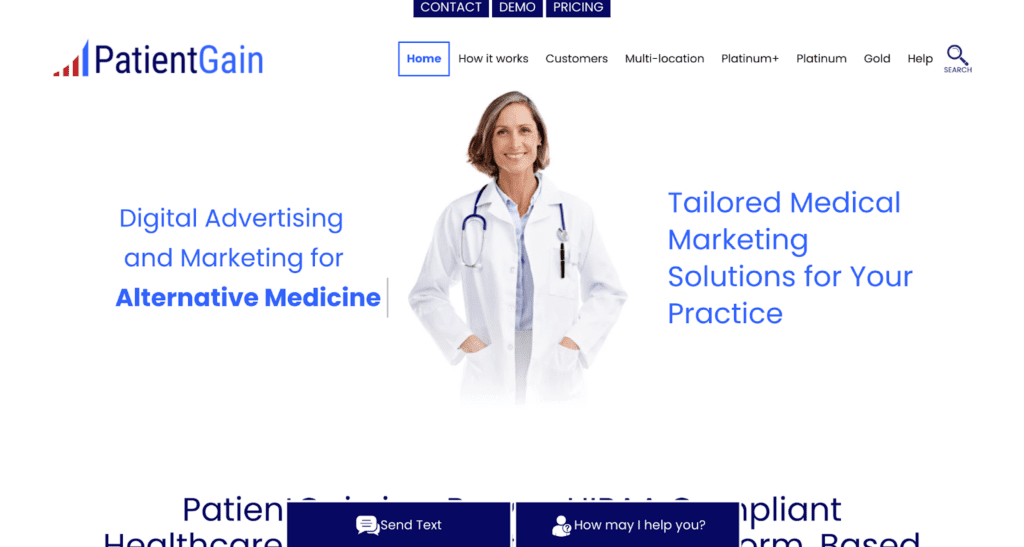 PatientGain website builder.