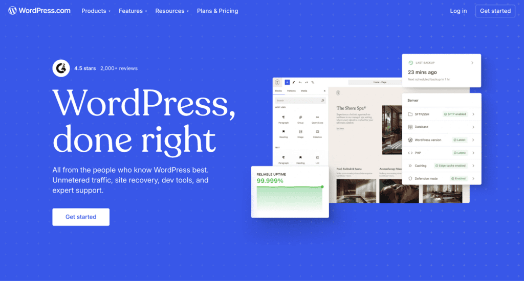 WordPress home page.