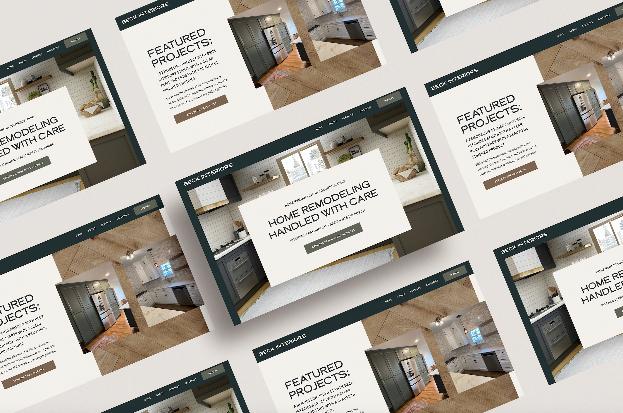 Home services website design example.