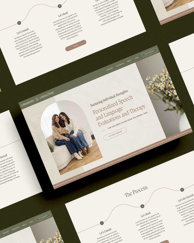 Speech therapist website design example.