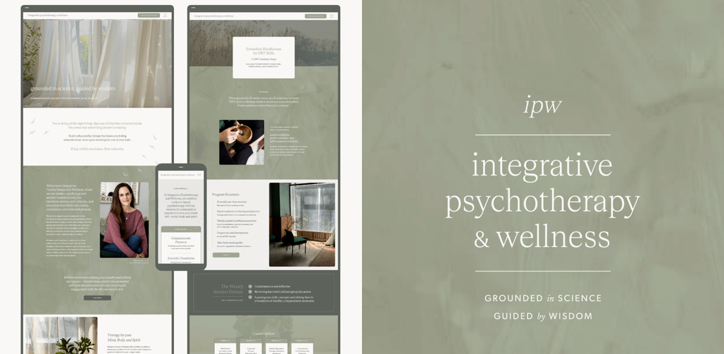 Health and wellness website designer portfolio example: Integrative Psychotherapy and Wellness, a therapy practice.