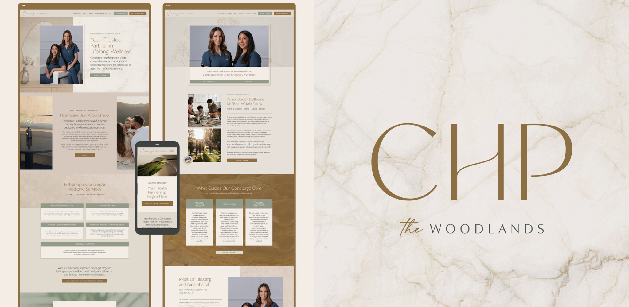 Example of my work as a health and wellness website designer: Concierge Health Partners, a concierge medicine practice.